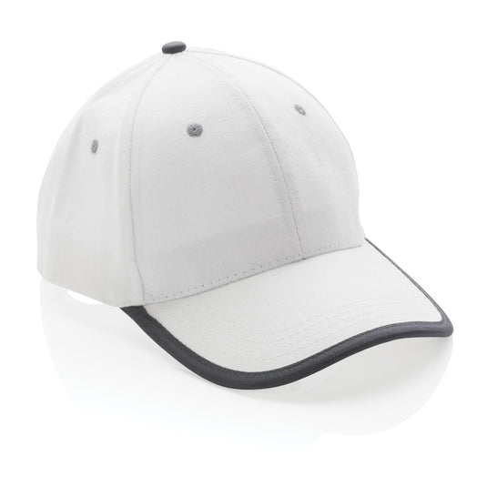 Brushed cotton 6-panel contrast cap by XD Collection, casual headwear with adjustable strap and stylish design.