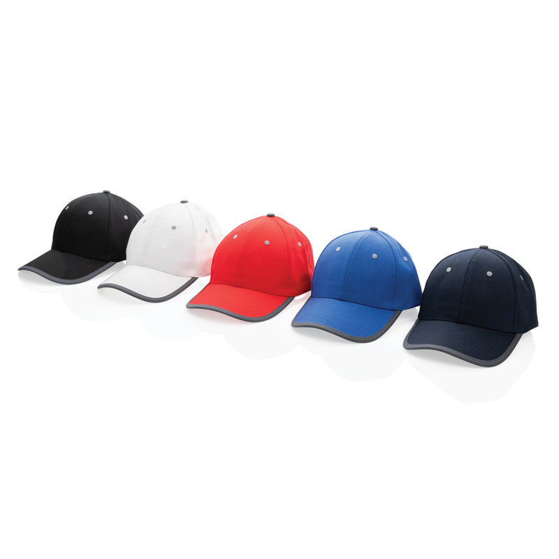 Load image into Gallery viewer, XD Collection brushed cotton 6-panel contrast cap with 280g fabric, showcasing adjustable headwear with stylish color contrast.
