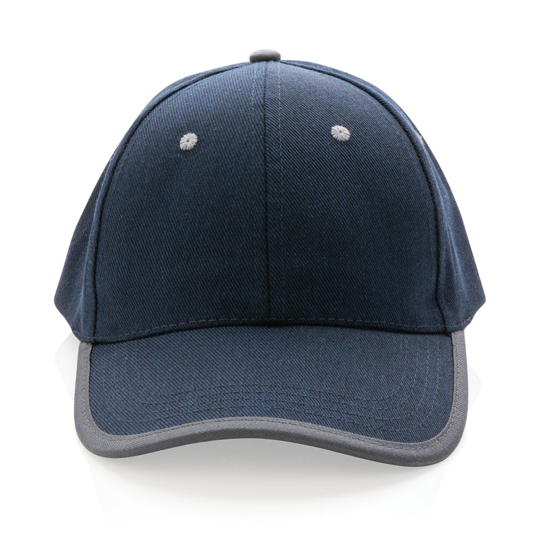 Load image into Gallery viewer, Brushed cotton 6-panel contrast cap by XD Collection, lightweight headwear with a structured design and adjustable strap.
