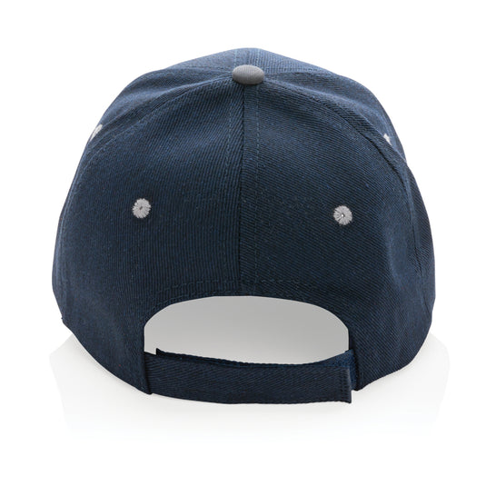Brushed cotton 6-panel contrast cap by XD Collection, showcasing a stylish headwear with a curved brim and contrasting color panels.