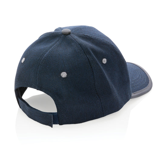 Brushed cotton 6-panel contrast cap by XD Collection, showcasing a stylish headwear design with contrasting panels and a curved brim.