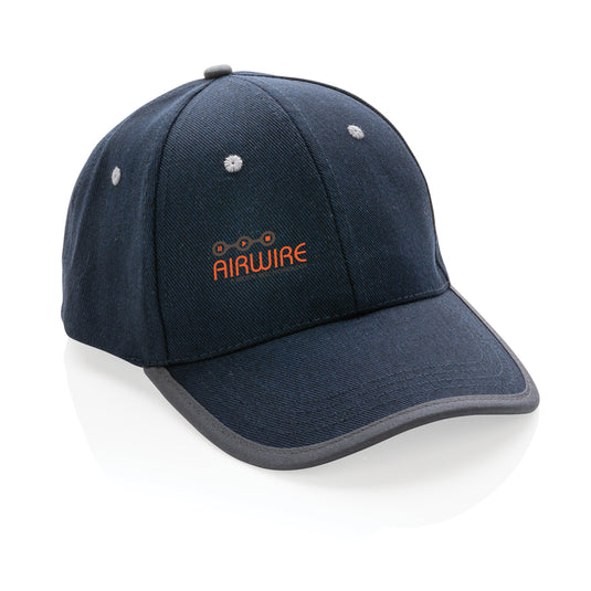 Brushed cotton 6-panel contrast cap in 280g fabric by XD Collection, featuring a stylish headwear design with contrasting panels.