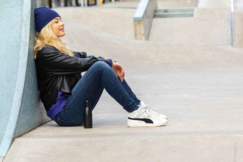 Load image into Gallery viewer, Gray classic beanie with Polylana® fiber from XD Collection, showcasing soft, cozy headwear for cold weather.
