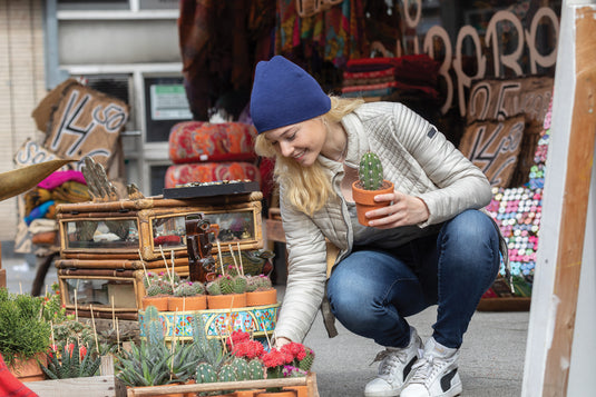 Warm classic beanie by XD Collection made with Polylana® fiber, shown in a cozy, knitted headwear style.