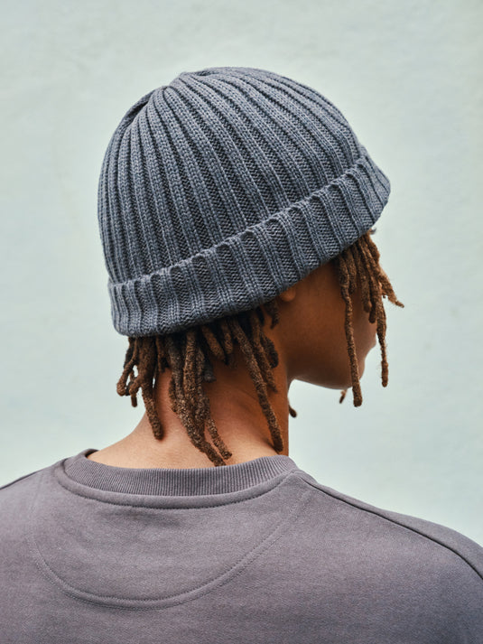 Kennedi AWARE™ Polylana® beanie with large rib pattern, stylish headwear from XD Collection, shown on a model.
