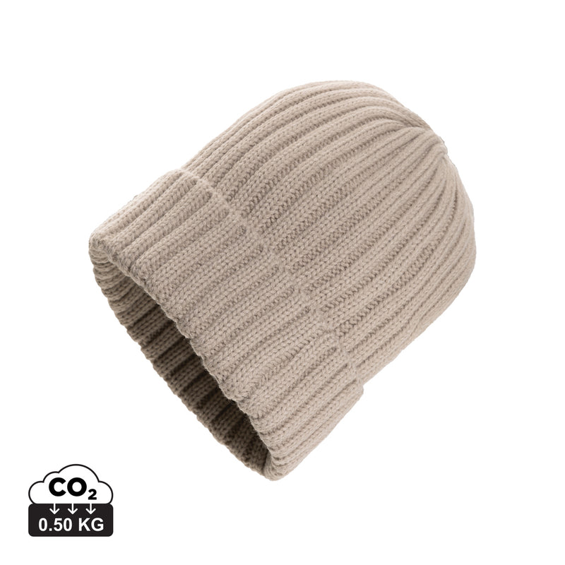 Load image into Gallery viewer, XD Collection Kennedi AWARE™ Polylana® beanie with large rib knit, soft headwear for warmth and style.
