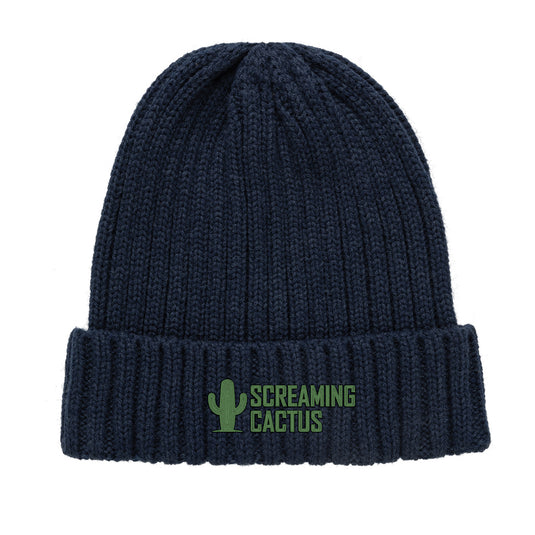 XD Collection Kennedi AWARE™ Polylana® beanie with large rib knit, cozy headwear in natural tones.