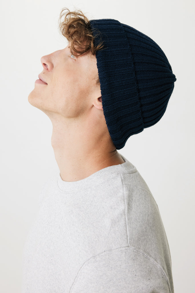 Load image into Gallery viewer, XD Collection Kennedi AWARE™ Polylana® beanie with large rib knit, stylish headwear for warmth and comfort.
