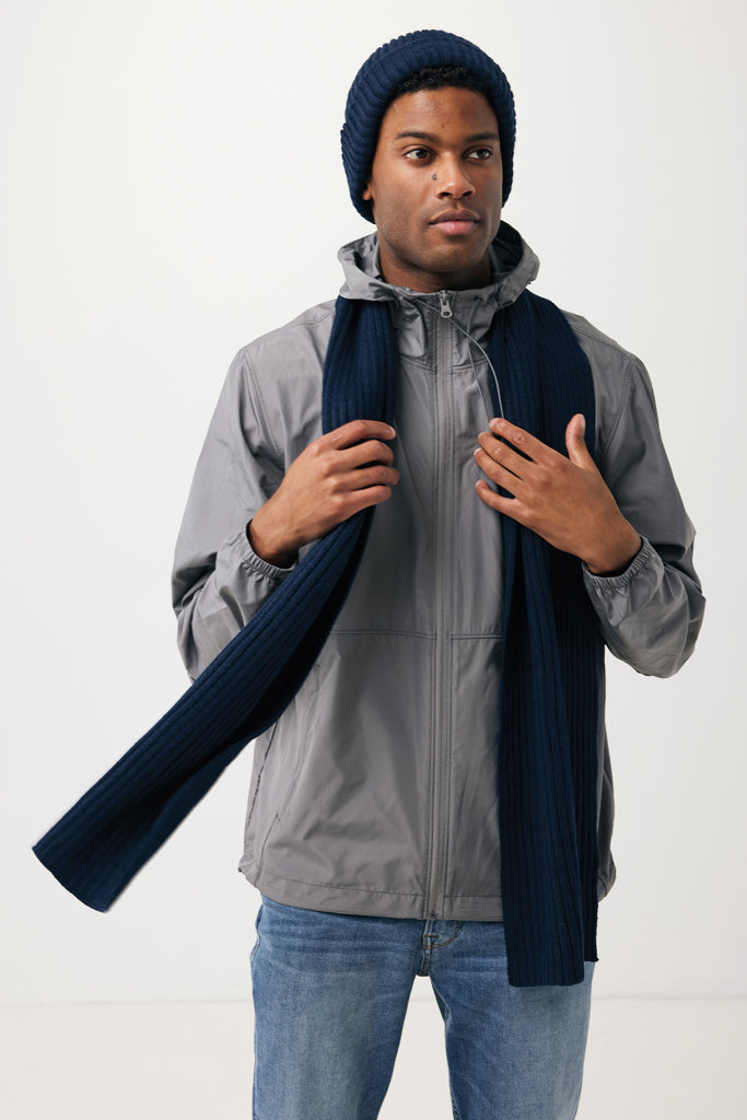 Load image into Gallery viewer, Impact AWARE™ Polylana® double knitted beanie by XD Collection, soft headwear with a cozy, textured knit pattern.
