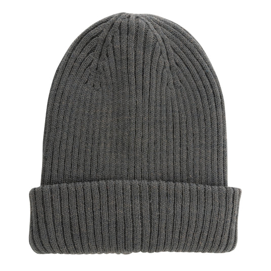 Impact AWARE™ Polylana® double knitted beanie by XD Collection, soft headwear with a cozy, stylish design featuring ribbed knit.