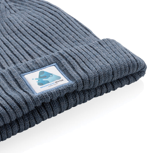 Impact AWARE™ Polylana® double knitted beanie from XD Collection, showcasing its cozy, stylish headwear design and textured knit pattern.