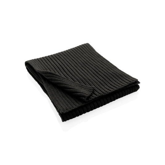 Impact AWARE™ Polylana® knitted scarf from XD Collection, showing a cozy, multicolor headwear piece with a soft, textured knit.