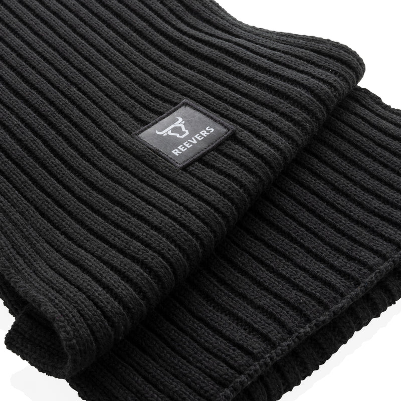 Load image into Gallery viewer, Impact AWARE™ Polylana® knitted scarf by XD Collection, showing a soft, eco-friendly headwear scarf in a 180x25cm size.
