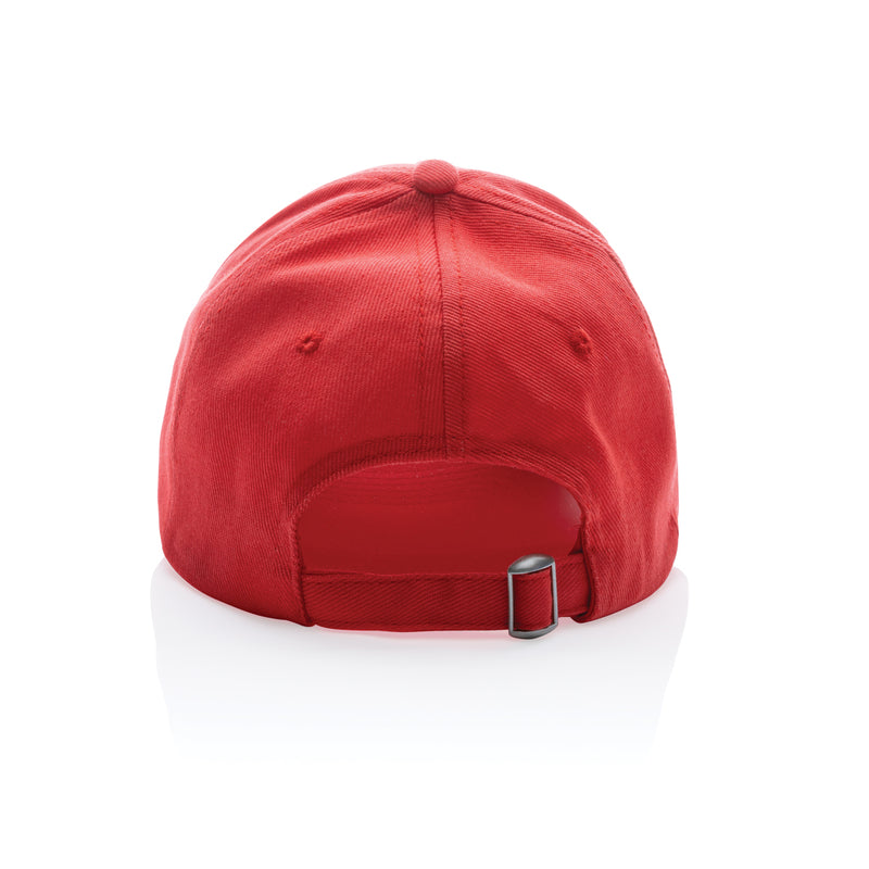 Load image into Gallery viewer, Six-panel recycled cotton cap with AWARE™ tracer by XD Collection, showing front view with adjustable strap and branding.
