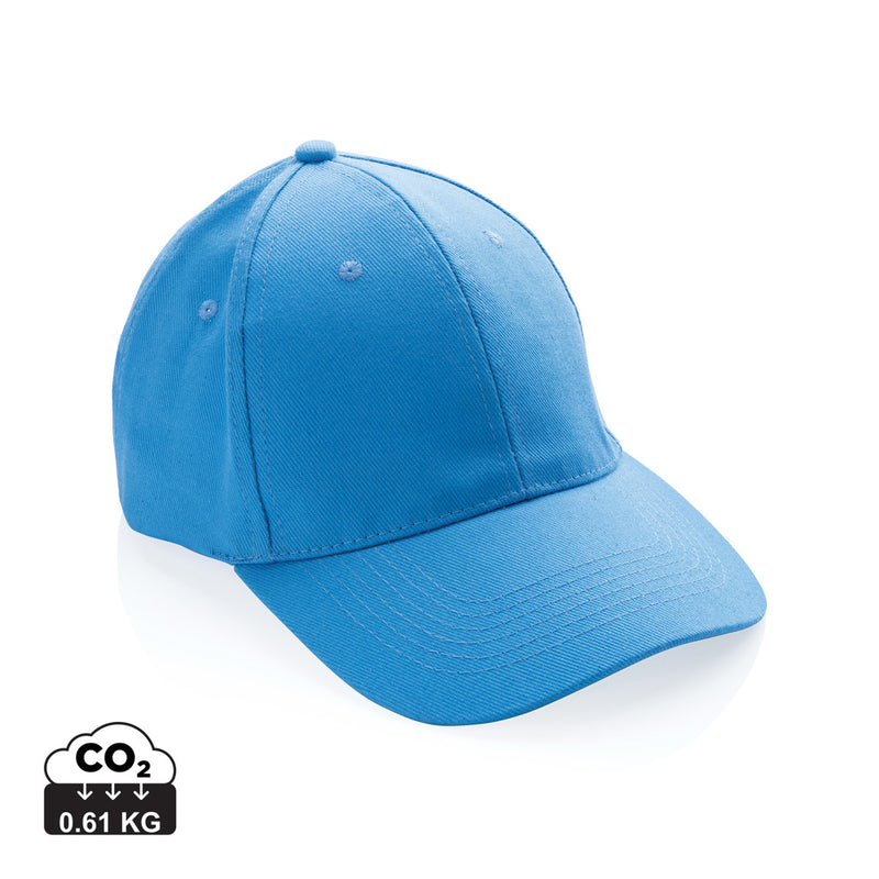Load image into Gallery viewer, Six-panel recycled cotton cap from XD Collection featuring AWARE™ tracer, showcasing eco-friendly headwear with a classic design.
