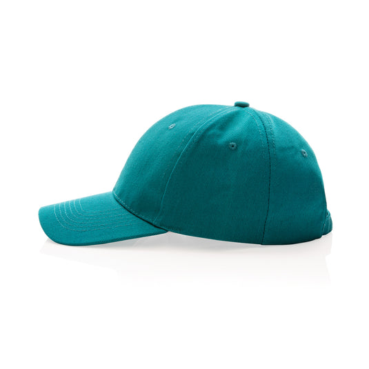 XD Collection 6-panel recycled cotton cap with AWARE™ tracer, featuring a stylish headwear design and adjustable strap.
