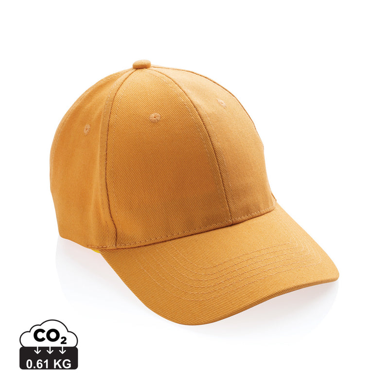 Load image into Gallery viewer, 6-panel recycled cotton cap with AWARE™ tracer from XD Collection, showing the eco-friendly headwear design and branding.
