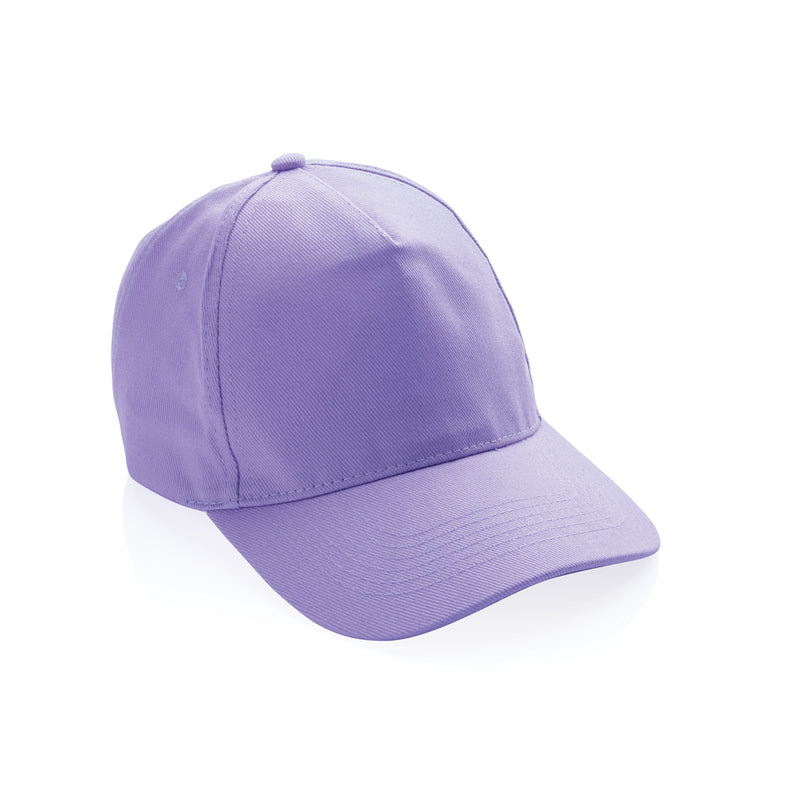 Load image into Gallery viewer, XD Collection 5-panel recycled cotton cap with AWARE™ tracer, showcasing the eco-friendly headwear design and adjustable strap.
