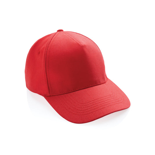 XD Collection 5-panel recycled cotton cap with AWARE™ tracer, showcasing its eco-friendly design and adjustable headwear style.