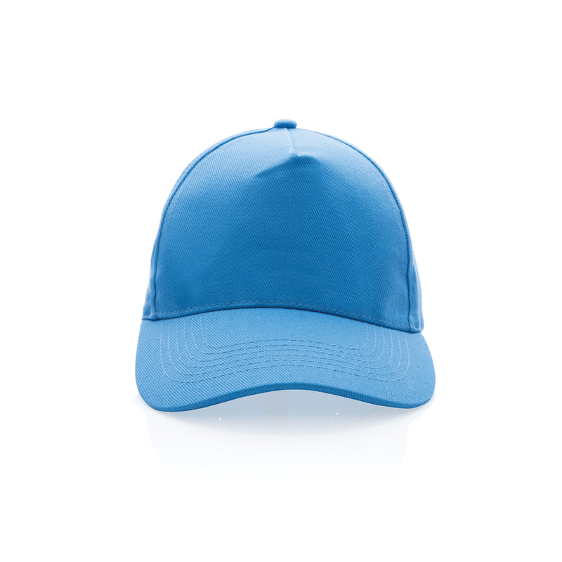 Load image into Gallery viewer, XD Collection 5-panel recycled cotton cap with AWARE™ tracer, featuring a 280g fabric and adjustable strap, casual headwear style.
