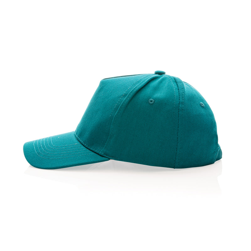 Load image into Gallery viewer, XD Collection 5-panel recycled cotton cap with AWARE™ tracer, featuring a 280g fabric and adjustable headwear design.
