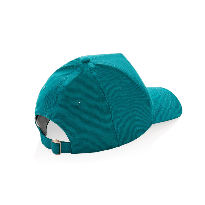 Load image into Gallery viewer, XD Collection 5-panel recycled cotton cap with AWARE™ tracer, featuring a five-panel design and adjustable strap.
