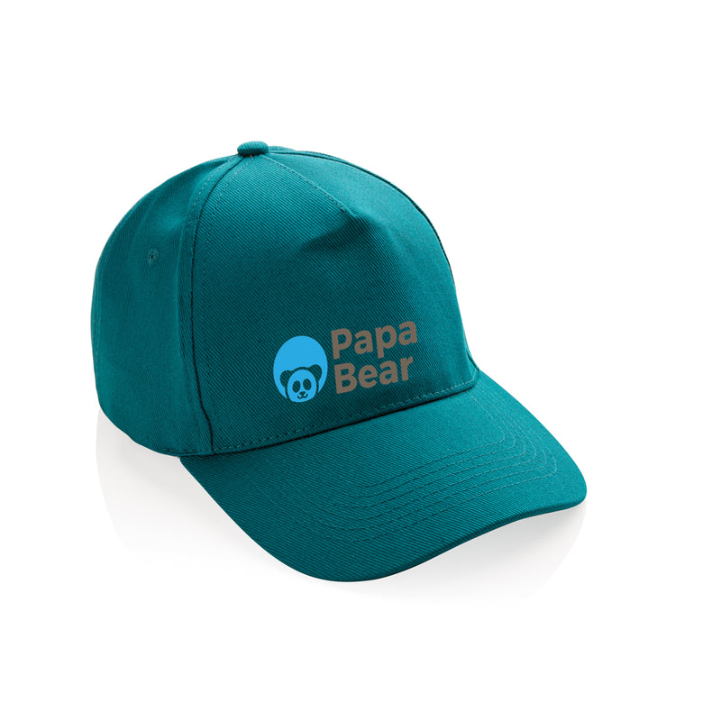 Load image into Gallery viewer, XD Collection recycled cotton 5-panel cap with AWARE™ tracer, showcasing the eco-friendly headwear's front and adjustable strap
