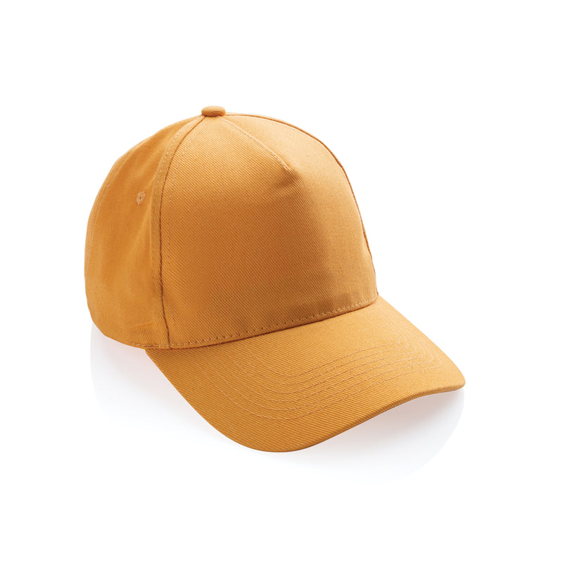 Load image into Gallery viewer, XD Collection 5-panel recycled cotton cap with AWARE™ tracer, featuring a 280g fabric and adjustable strap, headwear accessory.
