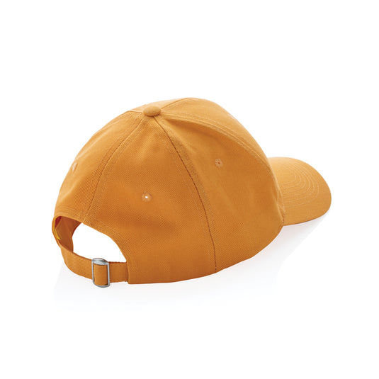 Stylish 5-panel recycled cotton cap by XD Collection featuring AWARE™ tracer, showcasing eco-friendly headwear design.