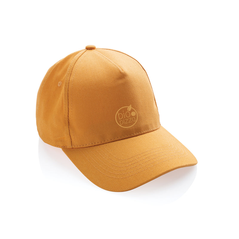 Load image into Gallery viewer, XD Collection 5-panel recycled cotton cap with AWARE™ tracer, featuring a casual headwear design and adjustable strap.
