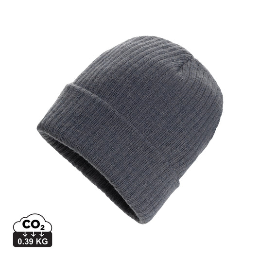 XD Collection Pryor AWARE™ Polylana® beanie with cuff, cozy headwear in a soft knit design, suitable for cold weather.