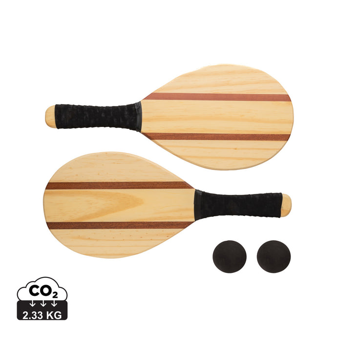Wooden frescobol tennis set - Custom Wood Designs