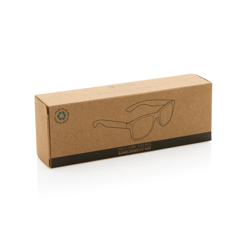 Load image into Gallery viewer, Outdoor sunglasses from XD Collection made of recycled PC plastic with cork accents, stylish and eco-friendly for outdoor wear.
