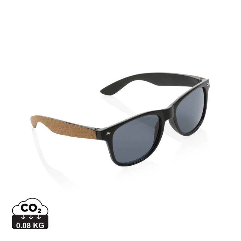 Load image into Gallery viewer, XD Collection GRS recycled PC plastic sunglasses with cork, outdoor eyewear featuring eco-friendly design and stylish frame details.

