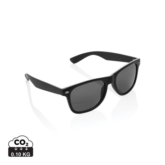 Outdoor sunglasses made from recycled PC plastic by XD Collection, featuring a stylish frame and UV protection.