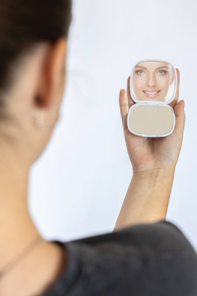 Load image into Gallery viewer, Reflecta RCS recycled plastic makeup mirror by XD Collection, compact home and living accessory with a sleek design.
