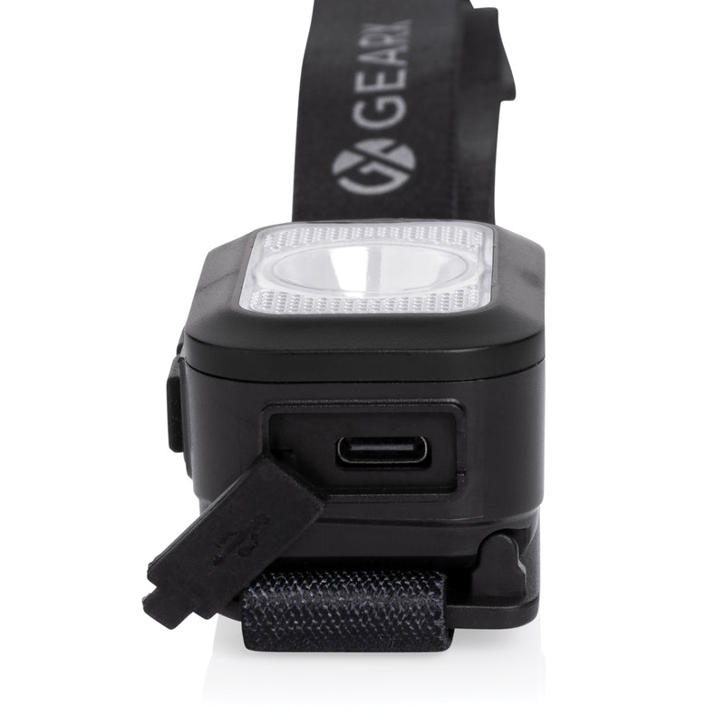 Load image into Gallery viewer, GearX Gear X RCS plastic heavy-duty head torch with adjustable strap and bright LED light for outdoor and work use.
