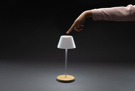 Pure Glow RCS usb-rechargeable recycled plastic table lamp - Custom Wood Designs