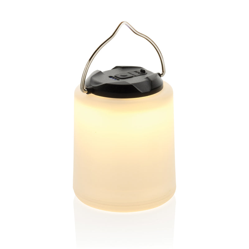 Load image into Gallery viewer, XD Collection Limio RCS recycled plastic portable rechargeable table lamp with ergonomic handle and integrated LED light.
