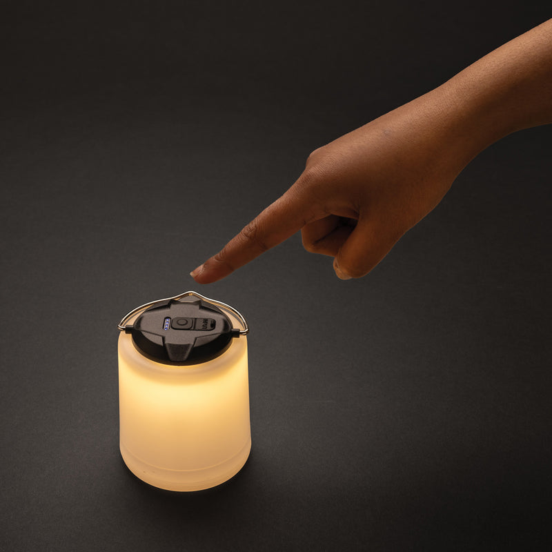Load image into Gallery viewer, XD Collection Limio RCS recycled plastic portable rechargeable table lamp with handle, compact tools and torches design.
