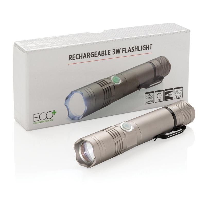 Load image into Gallery viewer, Rechargeable 3W flashlight - Custom Wood Designs
