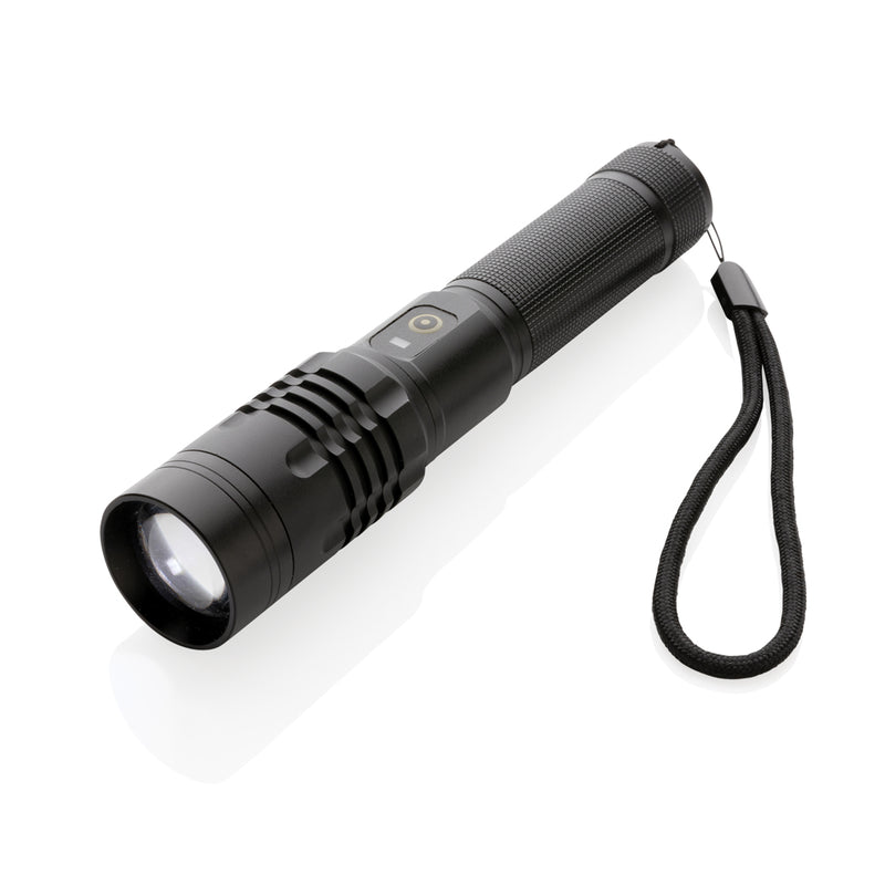 Load image into Gallery viewer, GearX USB rechargeable torch with adjustable focus, compact tool for camping, emergency, and outdoor lighting.
