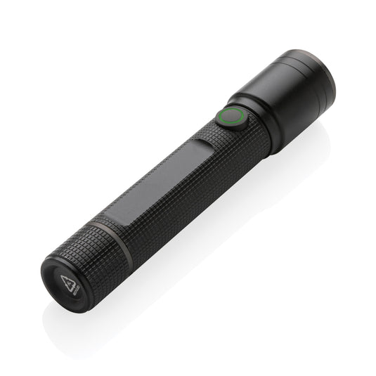 Gear X RCS recycled aluminum USB-rechargeable torch, compact tools and torch with sturdy construction and bright LED light.