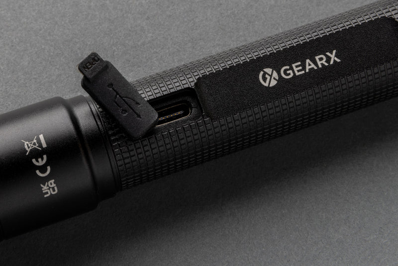 Load image into Gallery viewer, Gear X RCS recycled aluminum USB-rechargeable torch, compact tools and torch with durable aluminum body and bright LED light.
