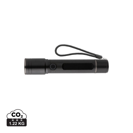 GearX Gear X RCS recycled aluminum USB-rechargeable torch with adjustable beam and compact design for tools and outdoor use.