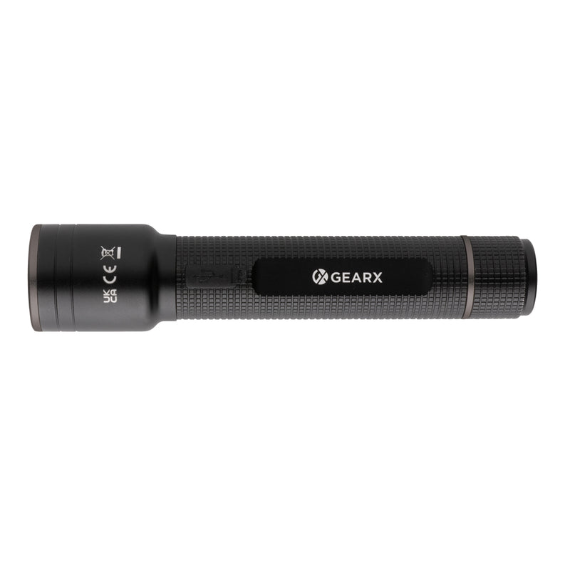 Load image into Gallery viewer, GearX Gear X RCS recycled aluminum USB-rechargeable torch with large beam, durable tools and torches for outdoor and emergency use.
