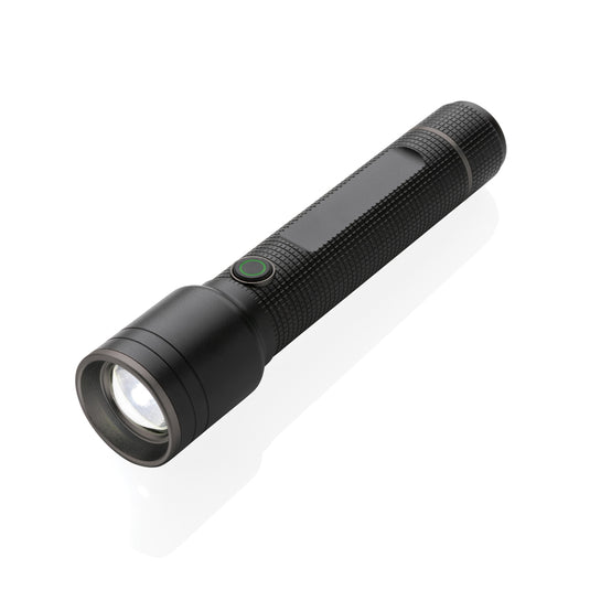 GearX RCS recycled aluminum USB-rechargeable torch, large size, durable tool with bright LED light, designed for versatile use.