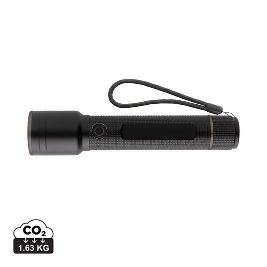GearX RCS recycled aluminum USB-rechargeable torch, large size, durable handheld tool with bright LED light for outdoor and emergency use.
