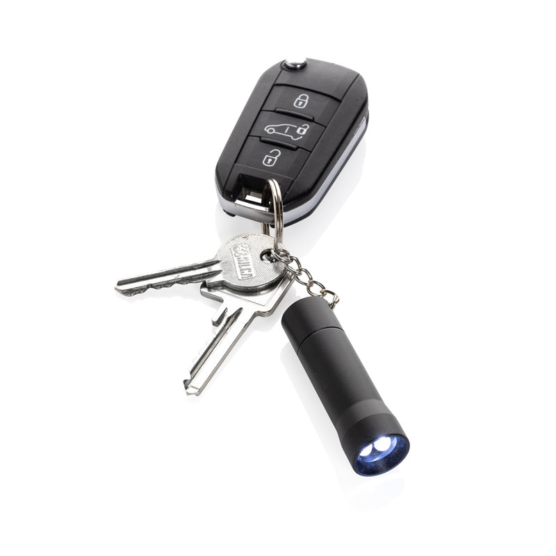 Load image into Gallery viewer, XD Collection Flash RCS recycled aluminium keychain torch, compact with LED light and keyring attachment for portable illumination.
