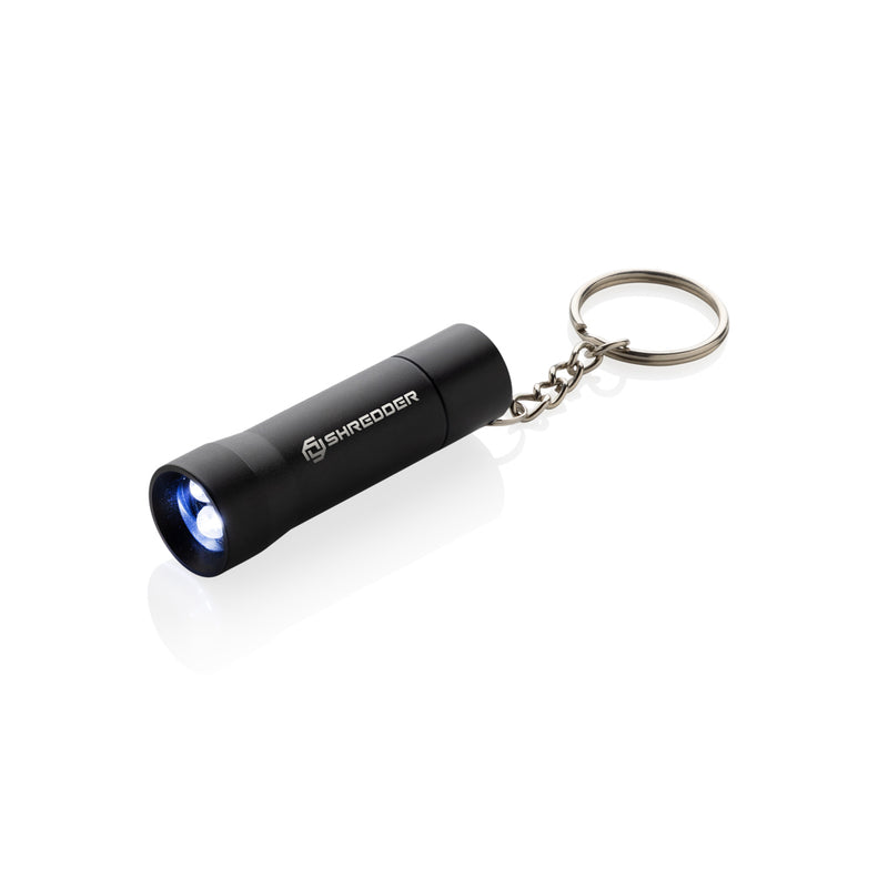 Load image into Gallery viewer, XD Collection Flash RCS recycled aluminium keychain torch, compact tools and torches with keyring attachment.
